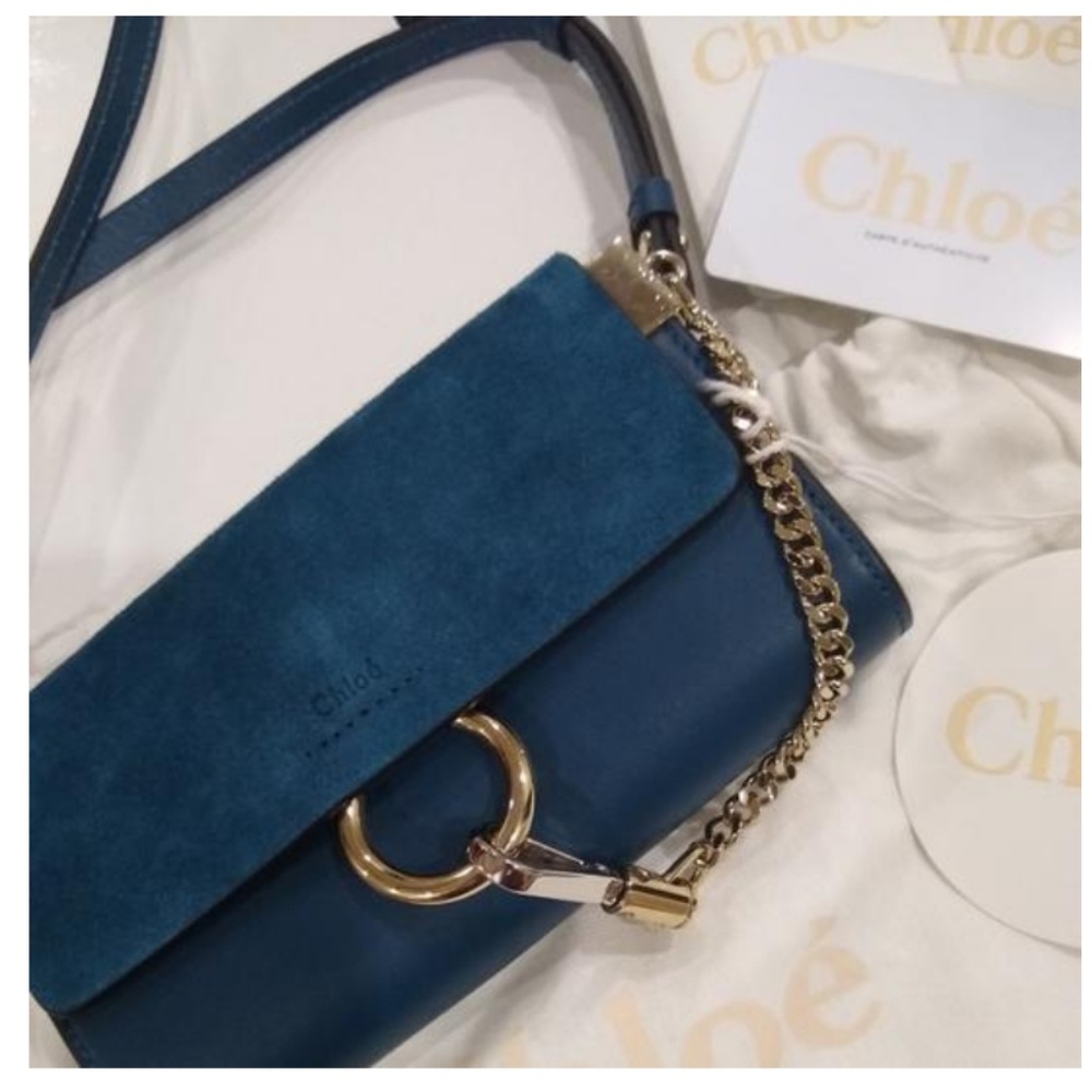SOLD- Chloe Faye Blue Wallet on Chain - FIRM $$